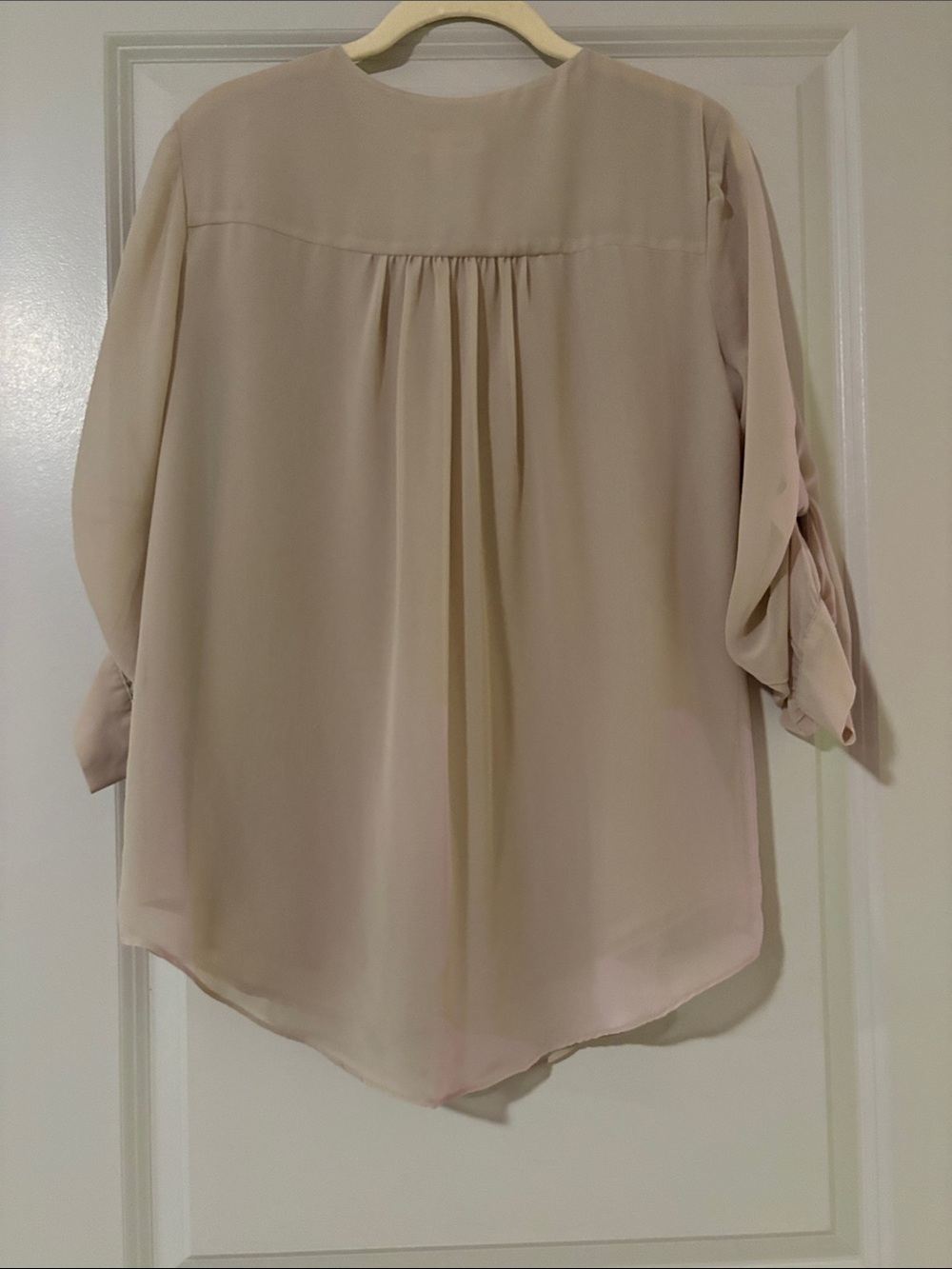 Calvin Klein Light Cream Ruffled Front Blouse - Picture 3 of 3